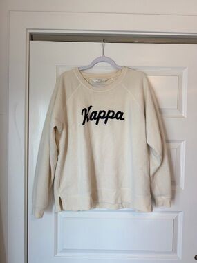 boxercraft Kappa Cream Crewneck Sweatshirt with Navy Script